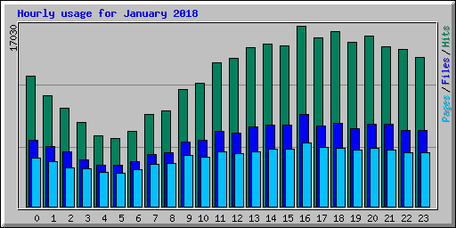Hourly usage for January 2018