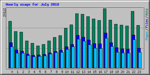 Hourly usage for July 2018